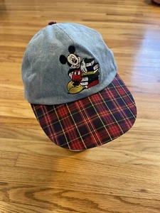 Gorra de baile de mezclilla Mickey ilimitada juvenil sombrero elástico a cuadros Bill vintage años 90 Y2K - Imagen 1 de 5
