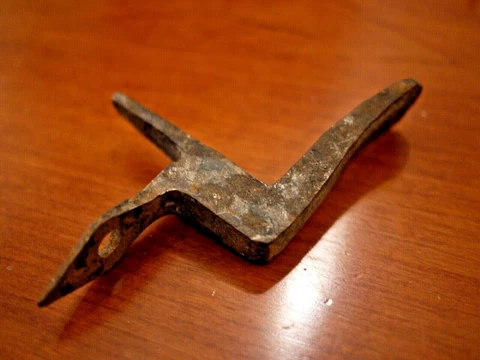 Antique FRENCH Wrought Iron Keep Latch Small Receiver Plank Door  5 3/4" Cover