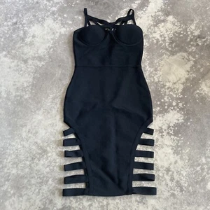 Miss Circle New York Kleid Damen Gr. Medium schwarz figurbetont seitliche Beinausschnitte Party - Bild 1 von 9