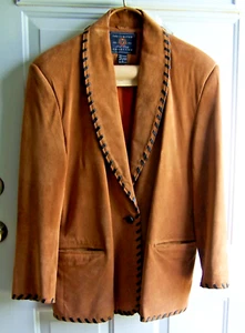 Vintage LEDERJACKE The Limited MCM hellbraun Wildleder schwarz Leder Damengröße Large - Bild 1 von 11