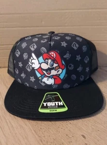 Super Mario Black Snapback Cap Youth NWT - Picture 1 of 6