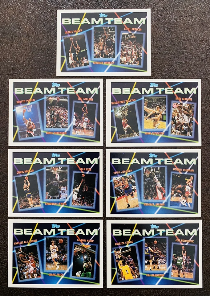 1993 Topps Beam Team Set 1-7 Michael Jordan Malone Kemp Shaquille Pippen Drexler Foto 1 de 4