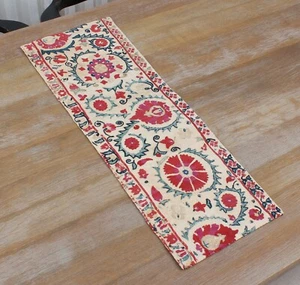 Old Suzani Fregmant Uzbek Wall Hanging 11.02" x 32.28" GRATIS Envío Rápido 14161 - Imagen 1 de 10