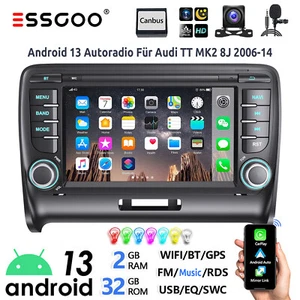 Für Audi TT 2 8J 2006-14 Android 13 2+32G Carplay Autoradio GPS NAVI WIFI Kamera - Bild 1 von 14