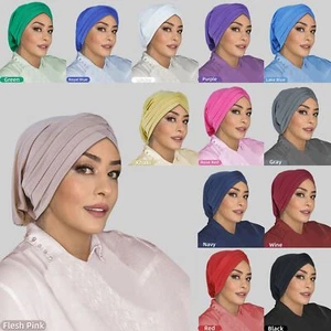 Gorras interiores con bufanda para mujeres musulmanas Gorro islámico Cáncer Quimioterapia - Imagen 1 de 32