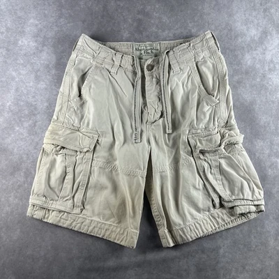 Y2K ABERCROMBIE & FITCH Drawstring Heavyweight Cargo Shorts Men's 31x11 Beige - Image 1 of 4