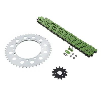 Juego de cadena y piñón para Kawasaki KX500 KX 500 1989-2004 junta tórica verde 13/47 114L Foto 1 de 4