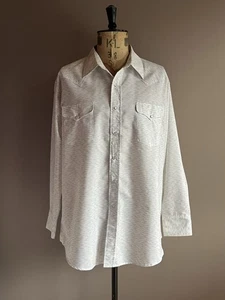 Panhandle Shirt Mens Size XL White 17.5in 35cm Pearl Snap Western - Picture 1 of 13
