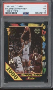 1991 Wild Card 1000 Stripe #5 Dikembe Mutombo NM PSA 7 - Bild 1 von 2