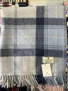 100% Recycled Wool Blanket | The House Of Balmoral Of Scotland Sky Design Blue - Picture 1 of 4