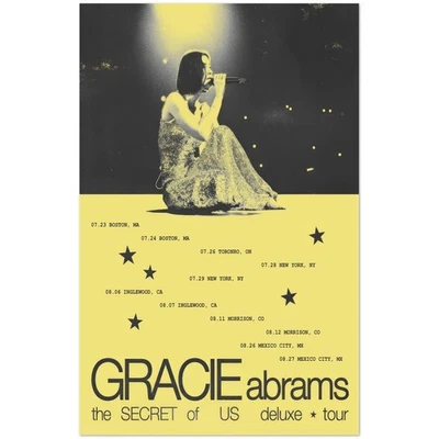Gracie Abrams The Secret of Us Deluxe Tour Poster - 2025 Dates