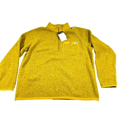 NWT North Face Men's Glacier 1/4zip mineral Gold Heather Fleece Jacket size 3XL - Image 1 of 4