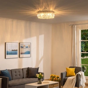 Crystal Ceiling Light Modern Chandeliers Stainless Steel Pendant Lights Silver - Picture 1 of 11