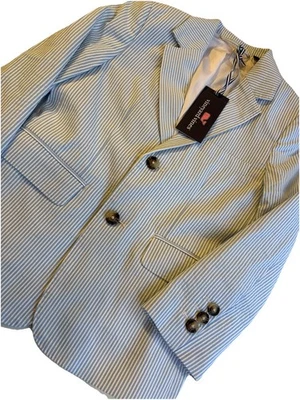 Vineyard Vines Seersucker Blazer Blue And White Classic Pinstripe Boys Size 7 - Image 1 of 4