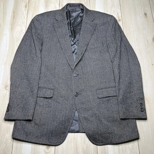 J. Press Lanificio Di Pray Wool & Cashmere Herringbone 3/2 Roll Blazer Mens 46R - Picture 1 of 17