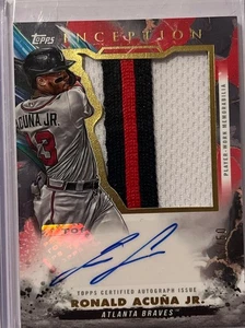 2023 TOPPS INCEPTION INCEPTION AUTO JUMBO PATCH RONALD ACUNA JR. /50 - Foto 1 di 2