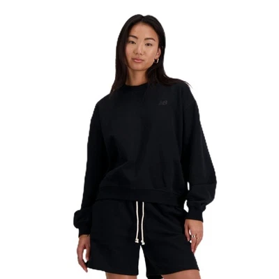 New Balance Women's Athletics French Terry Crew, Black, Large - Image 1 of 4