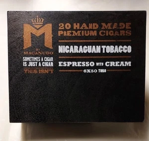 Macanudo Espresso With Cream Empty Wooden Cigar Box 8 3/4 X 6 3/4 X 2 1/4 - Picture 1 of 7
