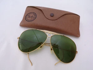 VINTAGE RAY BAN KUGELLOCH FLIEGERSONNENBRILLE 10K GOLD BAUSCH & LOMB 1960ER K22 - Bild 1 von 12