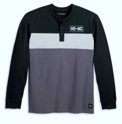 Camisa de manga larga Henley HD-MC en bloques de color HD-MC para hombre nueva con etiquetas Foto 1 de 4