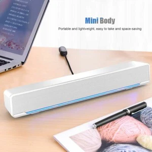 USB Wired Computer Speaker Stereo Surround Sound Box for PC Laptop TV Soundbar - Picture 1 of 26