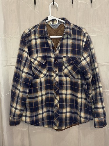 VETEMENTS Giacca trapuntata vintage Herbert John shacket blu a quadri flanella media M