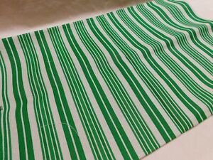 Vintage Green Stripe Brookhaven Print #730 44" X 1 1/2 yards Light Canvas