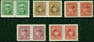 CANADA -1942-43– KING GEORGE VI CPL. SET COIL PAIRS PERF. 8  -VF** - Bild 1 von 1