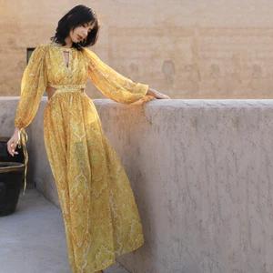 Travel Wear Sexy Beach Skirt Vacation Long Chiffon Slimming Women's Floral Print - Picture 1 of 24