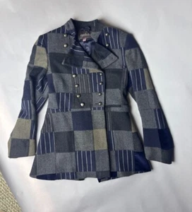 Moloh Grey Navy Blue Patchwork Blazer - Picture 1 of 7