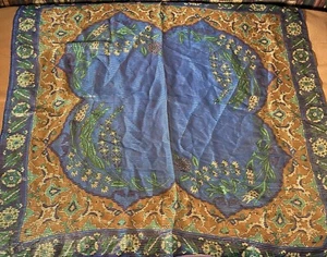 Vintage Oscar de la Renta Blumenmuster Seide Gold Schal Quadrat 30" Japan Accessoire Straße - Bild 1 von 8