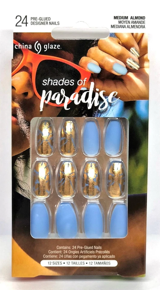 Clavos de diseñador prepegados esmaltados de China LIMITADOS - Shades of Paradise tamaños 28ct/14 Foto 1 de 1