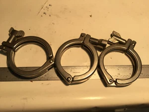 3 pc Stainless Steel Tri Clover Clamp 2.5" Used (39) - Picture 1 of 4