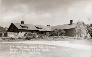 RPPC c1930 Abe Martin Lodge & Cabins Brown County State Park Nashville Iniana - Picture 1 of 2