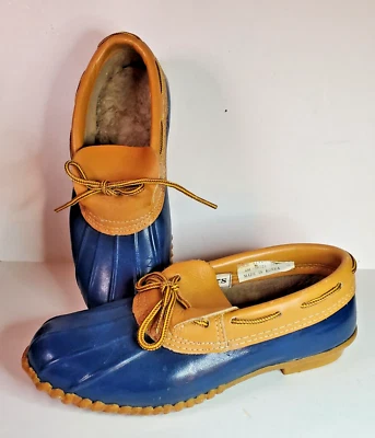 Botas de lluvia vintage Sears Duck para mujer talla 8M 59521-566 caña de acero parte superior baja Foto 1 de 4