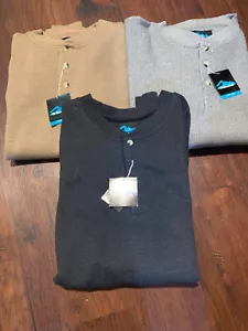 Felpa Tri-Mountian uomo Henley con orlo a costine e polsini taglia varie 616 - Foto 1 di 11