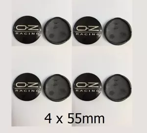 4 x 55mm Racing OZ M582 Schwarz Black Satz Nabenkappen Felgendeckel Allufelgen - Bild 1 von 2