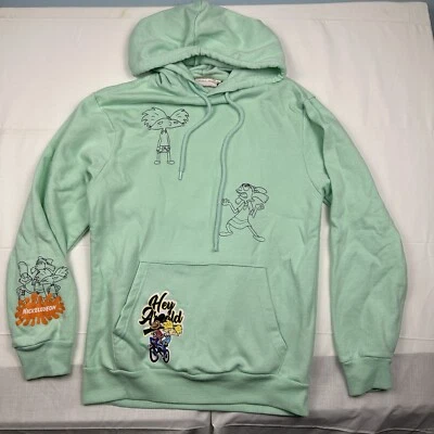 NICKELODEON Hombres’s Hey Arnold Sudadera con Capucha Verde Azulado Talla M Dibujos Animados Divertida Foto 1 de 4