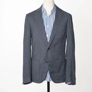 DONDUP Sport Coat Blue Micro Check Unlined Blazer EU50 US40 - Picture 1 of 6