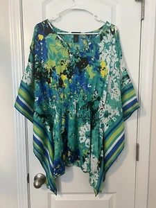 Lane Bryant 18/20 Boxy Half Sleeve Poncho Top Stretch Waist - Picture 1 of 6