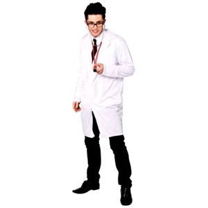 Adult DOCTORS DR COAT Hospital ER Fancy Dress Scientist Costume Lab Technician - Picture 1 of 3