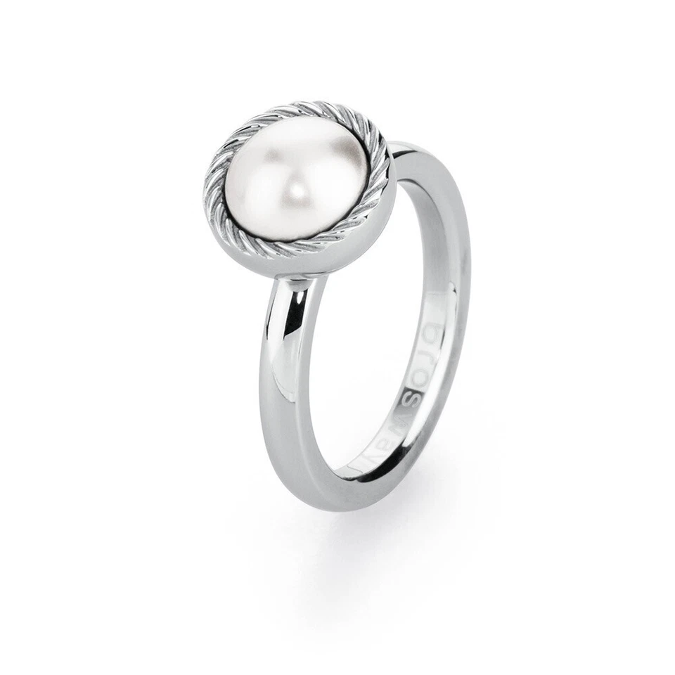 ANELLO BROSWAY COLLEZIONE  RIFLESSI  ACCIAIO 316L E PERLA  CREAM BRF31B - Immagine 1 di 1