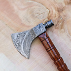 Hand Made Throwing Damascus Hatchet Forged Camping Ragnar Lothbrok Viking axe