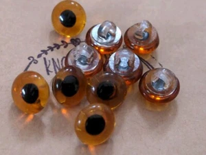 ♥Nr.A34-Alte Glasaugen Tieraugen Teddy braun runde Pupille mit Öse 10 mm 4 St.♥ - Picture 1 of 1