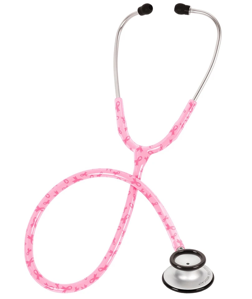 Prestige Medical Clinical Lite Stethoscope * Pink Ribbons on Pink*  NEW PRINT! - Image 1 of 1