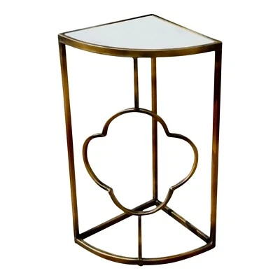 Medium Metal & Marble Clover End Table - Image 1 of 4