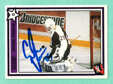 (1) ANDREW VERNER PETERBOROUGH PETES GOALIE  OHL HOCKEY SIGNED CARD (I6683)