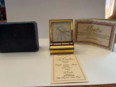 Vintage LeCoultre Miniature Travel Alarm Clock Cover