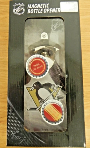 PITTSBURGH PENGUINS Wall Magnetic BOTTLE OPENER - NHL - Never Used Cover