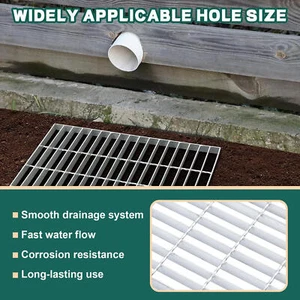 18x18 Galvanized Steel Outdoor Drain Cover- Durable Sewer Grate, Square Design - Picture 1 of 8